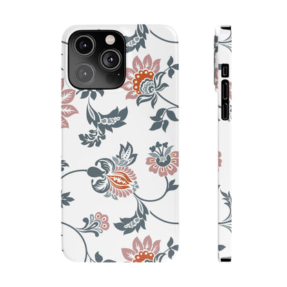Pink and Green Flower Pattern, Floral Slim Phone Cases, Case-Mate IPHONE16 and all sizes
