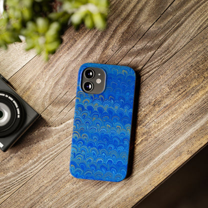 Blue Marbled Design, Italy Feather Phone Case, Multi-Color, Slim Phone Cases, Case-Mate IPHONE16 and all sizes