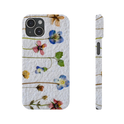 Dried Wild Pink and Purple Flower Image on Paper, Floral Slim Phone Cases, Case-Mate IPHONE16 and all sizes