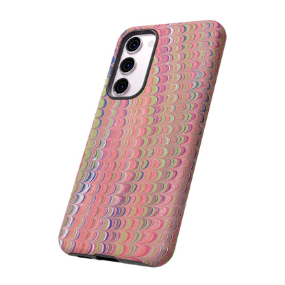 Pink Pastels Feather Marbled Vintage Design iPhone 16 + Samsung + Apple + Google - 2 finishes