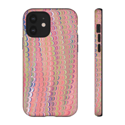 Pink Pastels Feather Marbled Vintage Design iPhone 16 + Samsung + Apple + Google - 2 finishes