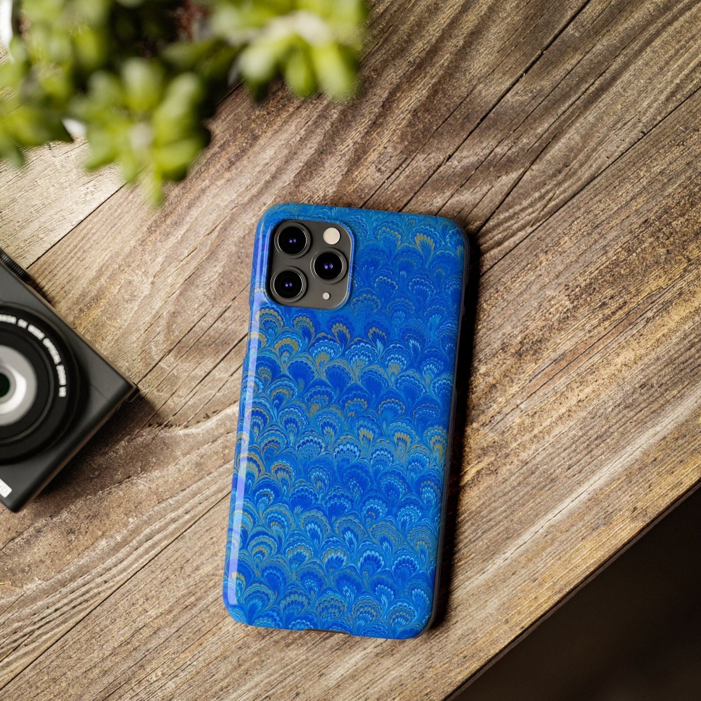 Blue Marbled Design, Italy Feather Phone Case, Multi-Color, Slim Phone Cases, Case-Mate IPHONE16 and all sizes