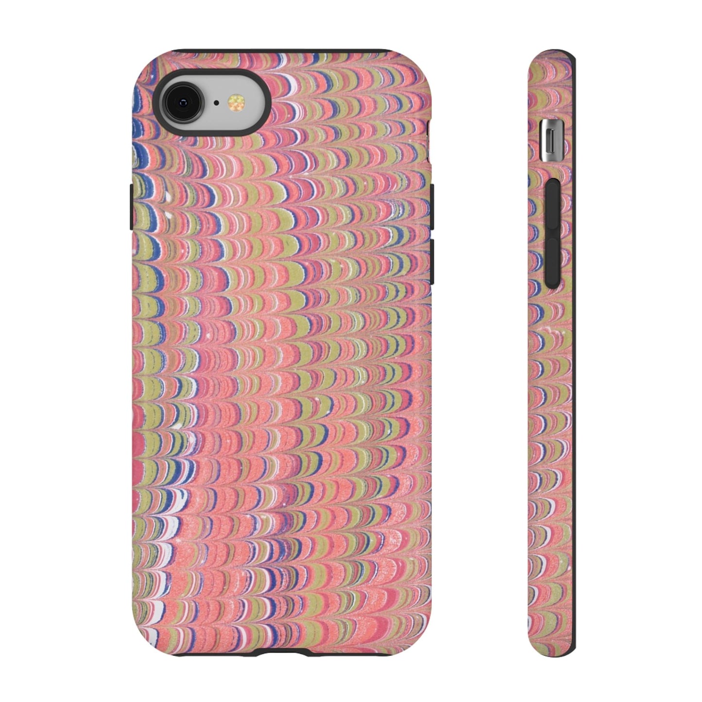 Pink Pastels Feather Marbled Vintage Design iPhone 16 + Samsung + Apple + Google - 2 finishes