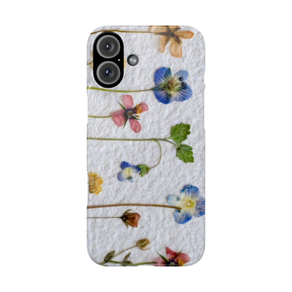 Dried Wild Pink and Purple Flower Image on Paper, Floral Slim Phone Cases, Case-Mate IPHONE16 and all sizes