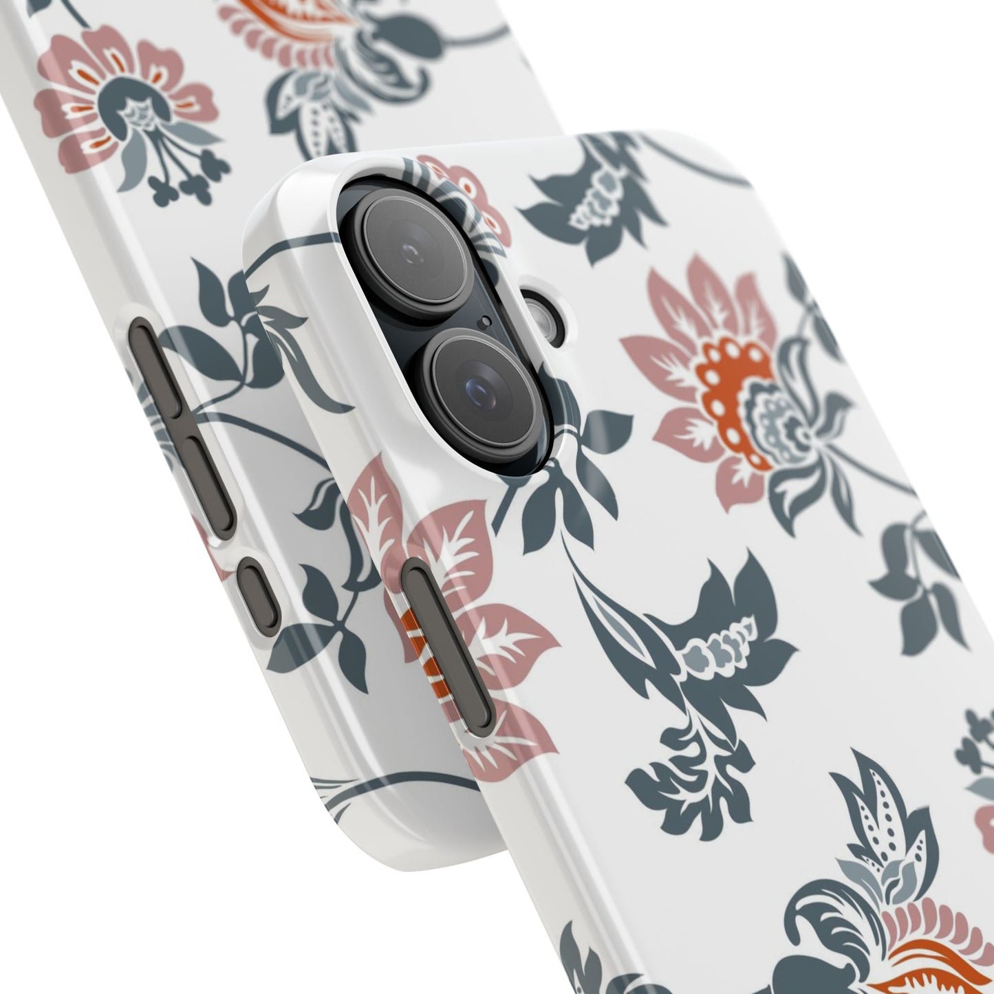 Pink and Green Flower Pattern, Floral Slim Phone Cases, Case-Mate IPHONE16 and all sizes